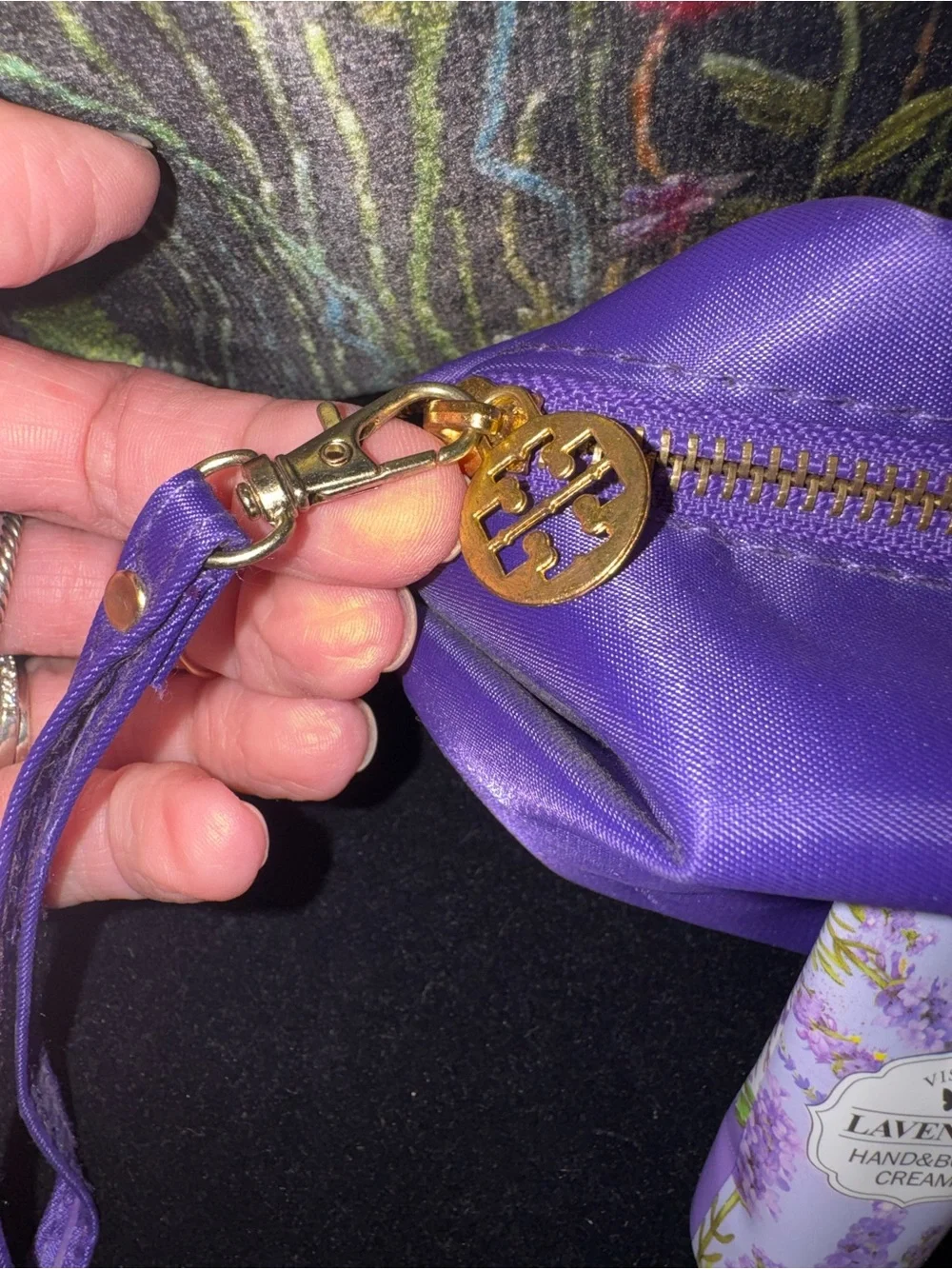 TB Purple Cosmetic Pouch with Lavender Hand & Green Tea Lip Balm